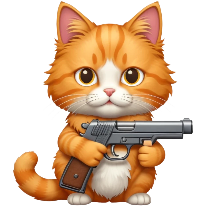 Cat with gun emoji