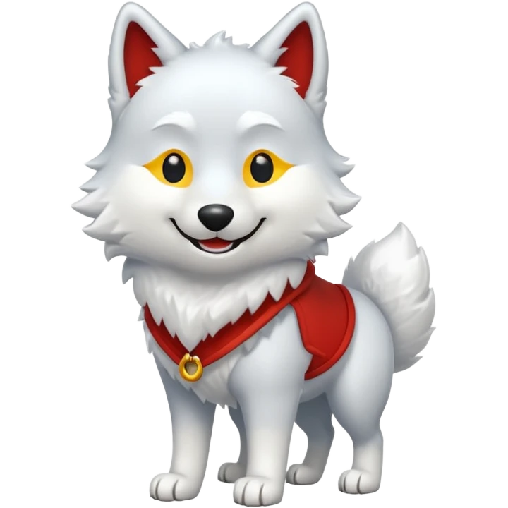 snow Wolf smile, full body emoji