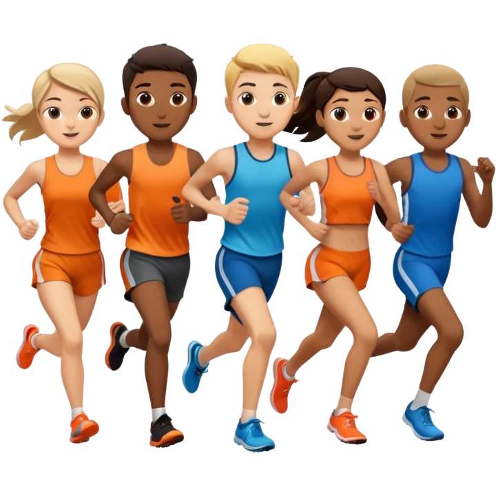 runners running (girls and boys) emoji