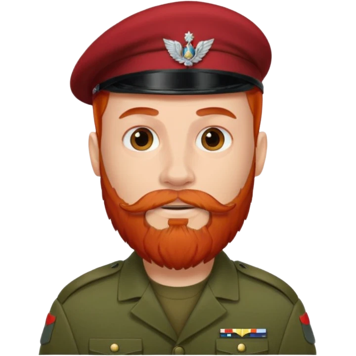 male soldier red hair style and bead emoji