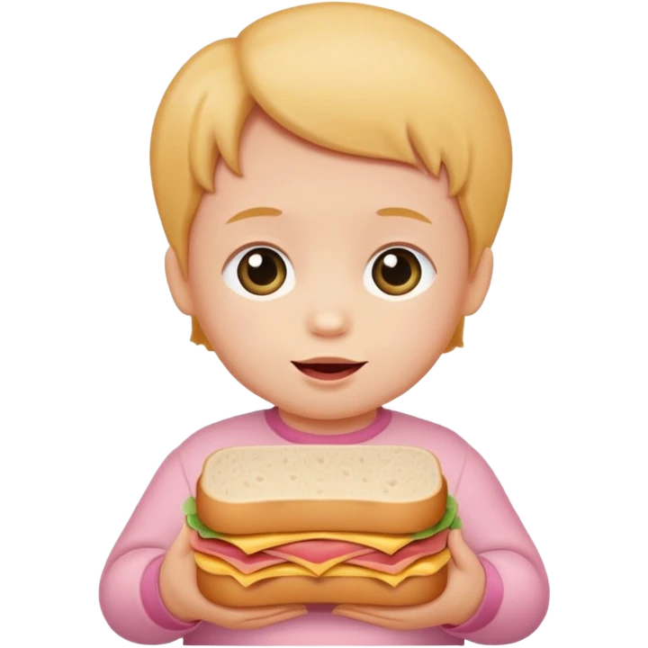 Baby with bologna sandwich  emoji