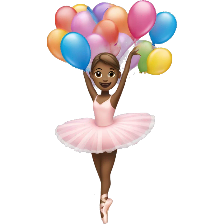a ballerina with balloons emoji