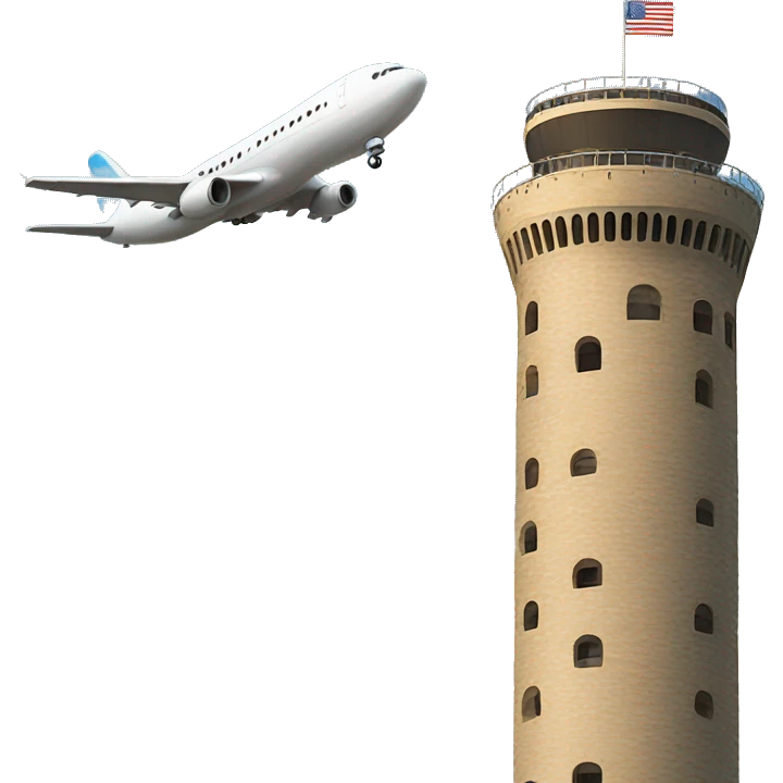 plane and a tower emoji