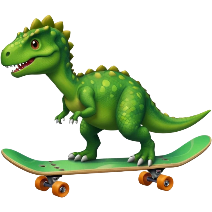 Dinosaur on a skateboard emoji