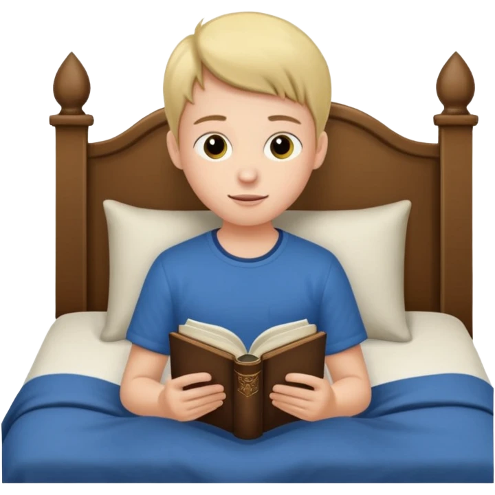adolescente con la bliblia en la cama emoji