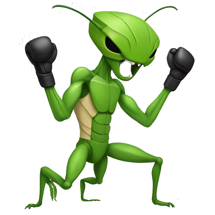 Mantis doing MMA emoji