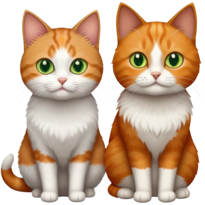 3 tiny different coloured short haired cats including a dark grey and white cat with green eyes,and  a ginger and white with orange eyes and a brown tabby and white with hazel eyes emoji