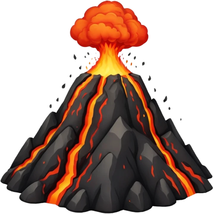 Volcano, neutral emoji