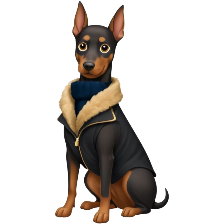 Doberman with clothes on emoji