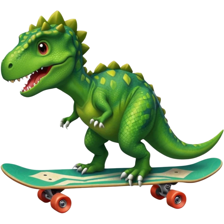 Dinosaur on a skateboard emoji