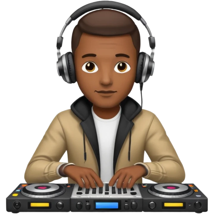 man dj with setup emoji