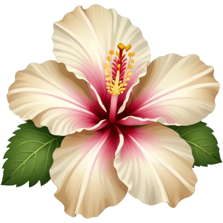 white and beige hibiscus flower  emoji