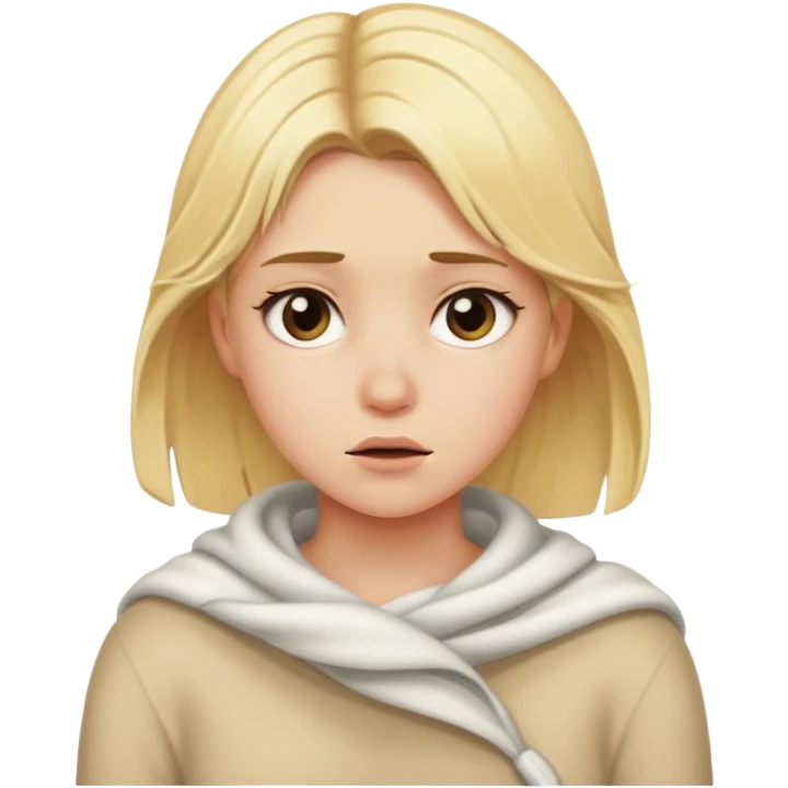 Blonde girl shivering  emoji
