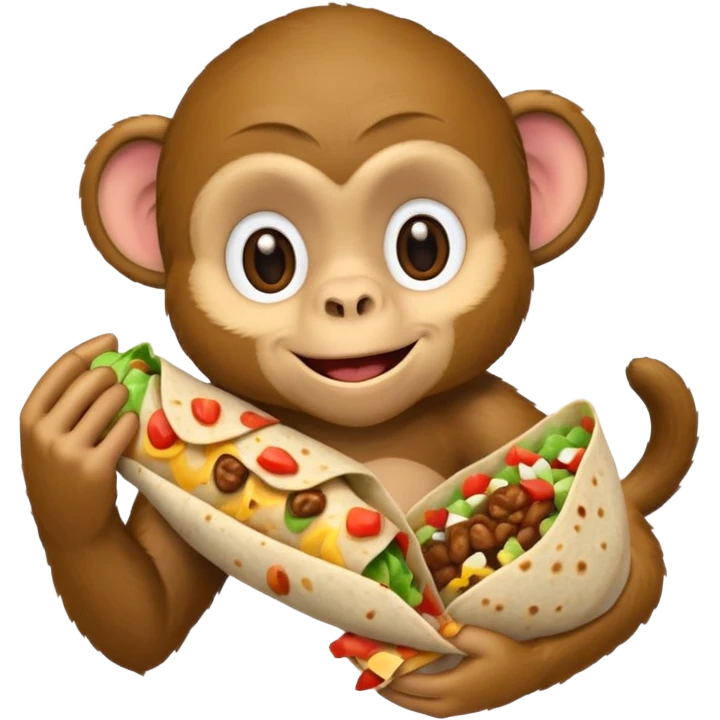 Monkey eating a burrito  emoji