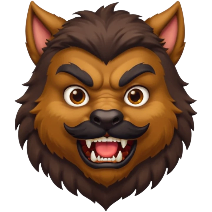 werewold with black thick mustache  emoji