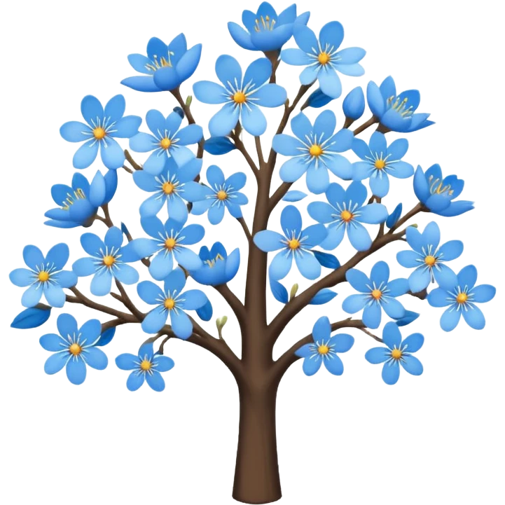 blue blossom tree emoji