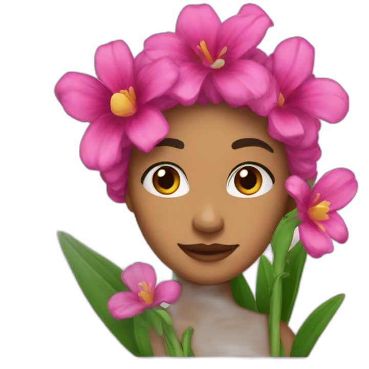 Pintora de flores emoji