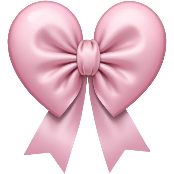 white heart with light pink ribbon bow emoji