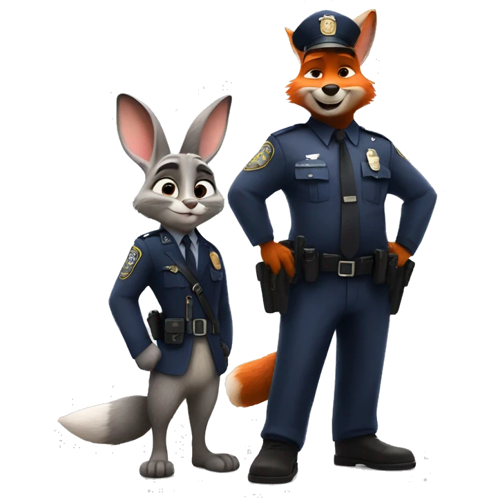Zootopia cop rabbit and fox emoji