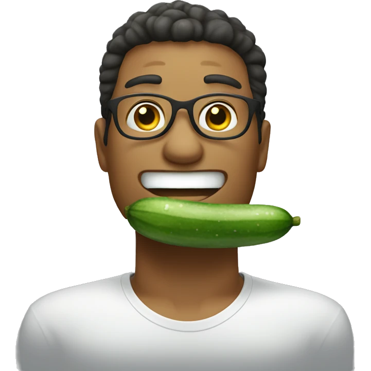 Smiley wearing cucumbers emoji