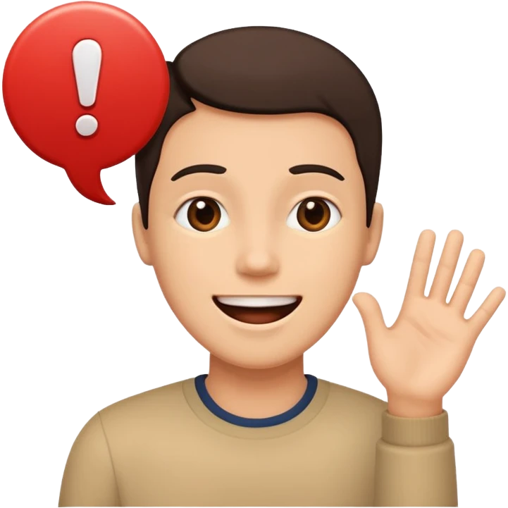 one person, exclamation mark, important emoji