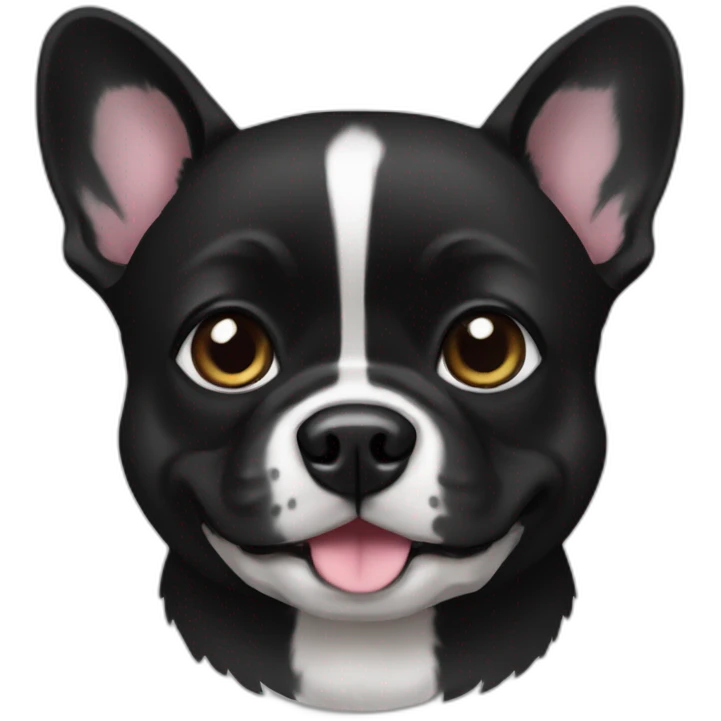 Pomsky-french bulldog- dog- black emoji