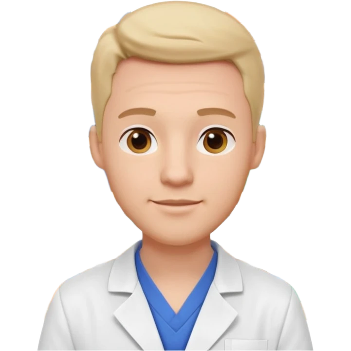 male pharmacist portrait, head and shoulders only, wearing a pharmacy apron, friendly expression, medicine shelves visible in background, retail pharmacy vibe, 3D cartoon, mobile game icon style, no text, no watermark
 emoji