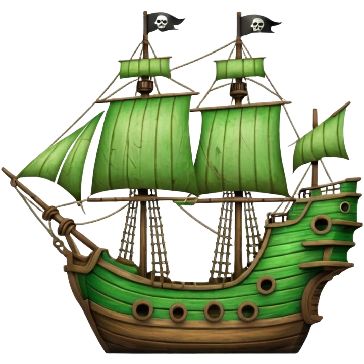 green pirate ships emoji