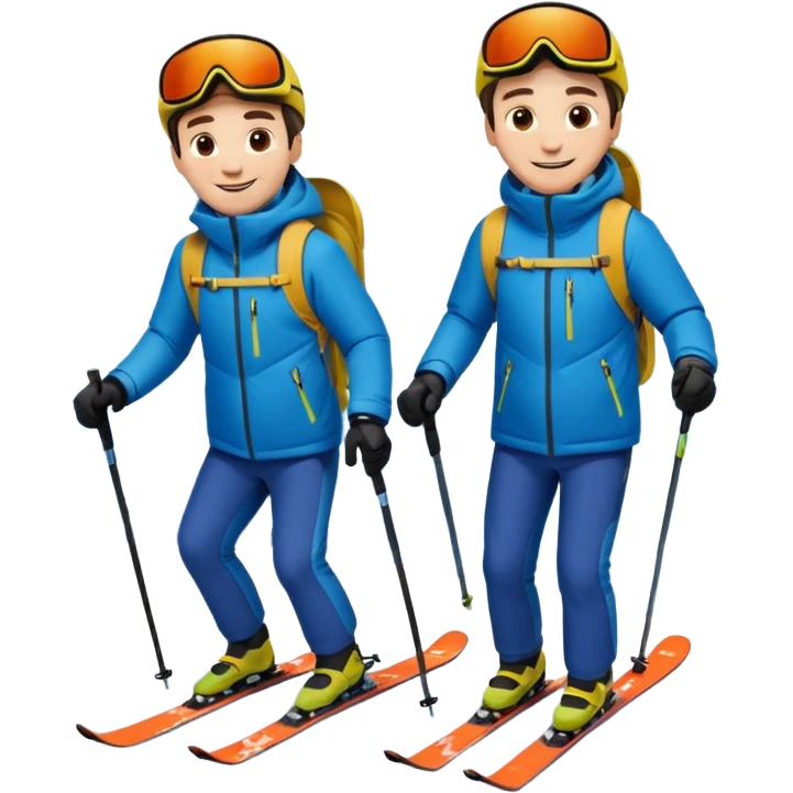 2 men skiing emoji