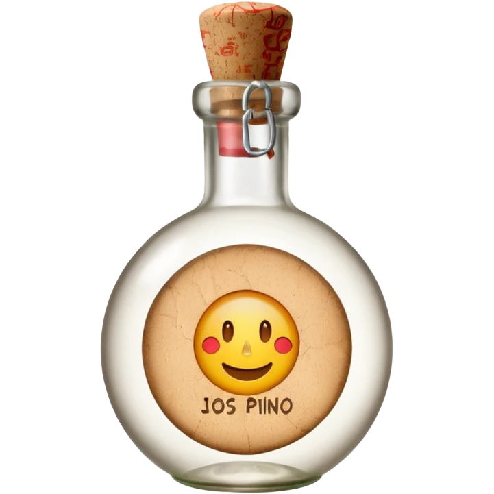 message round bottle with paper  emoji