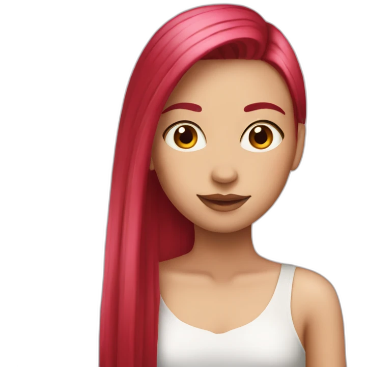girl-long-straight-rosered-hair-party emoji