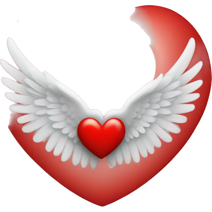 Wings around red heart emoji