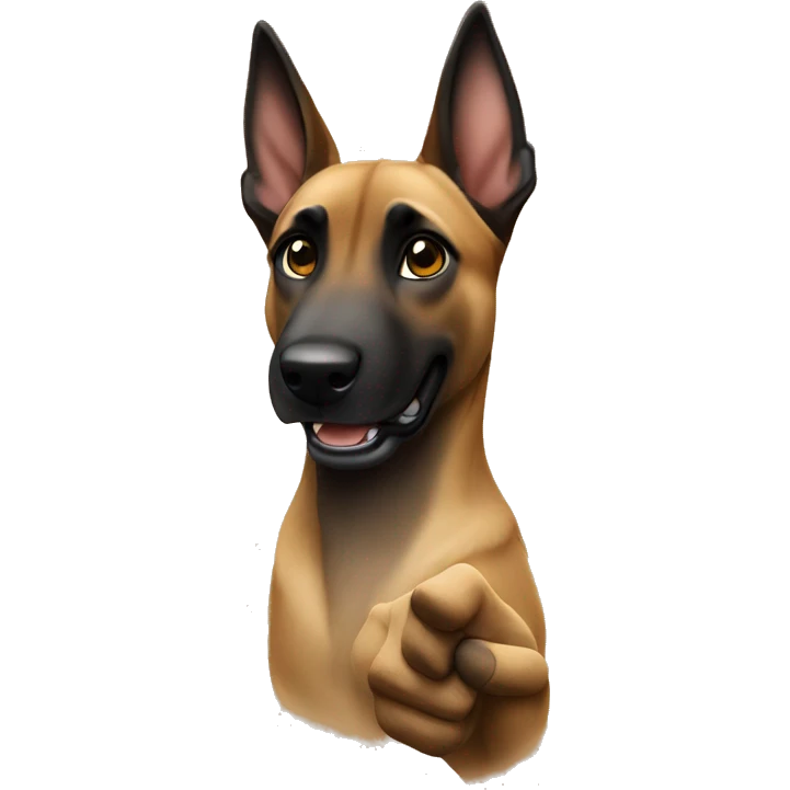malinois say hello with hand emoji