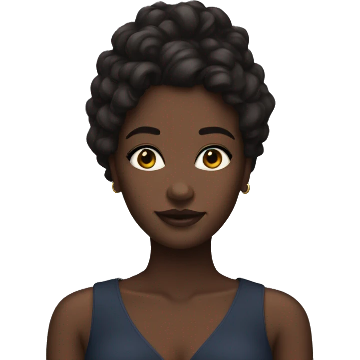 realistic solo dark-skinned beauty emoji