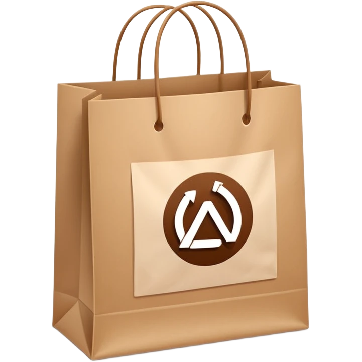 shopping bag with a graph symbol emoji