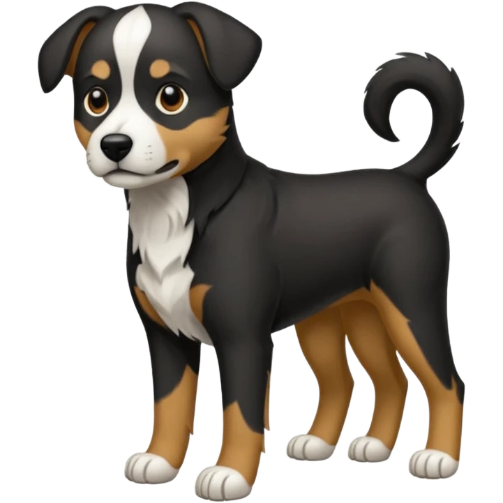 Chien noir avec bande blanche sur le poitrail  emoji