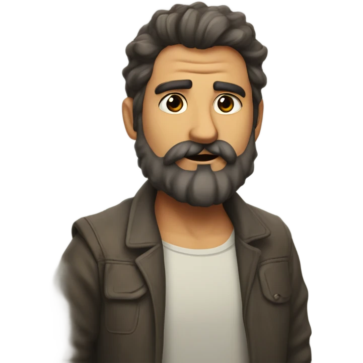 calvo con barba rubi emoji
