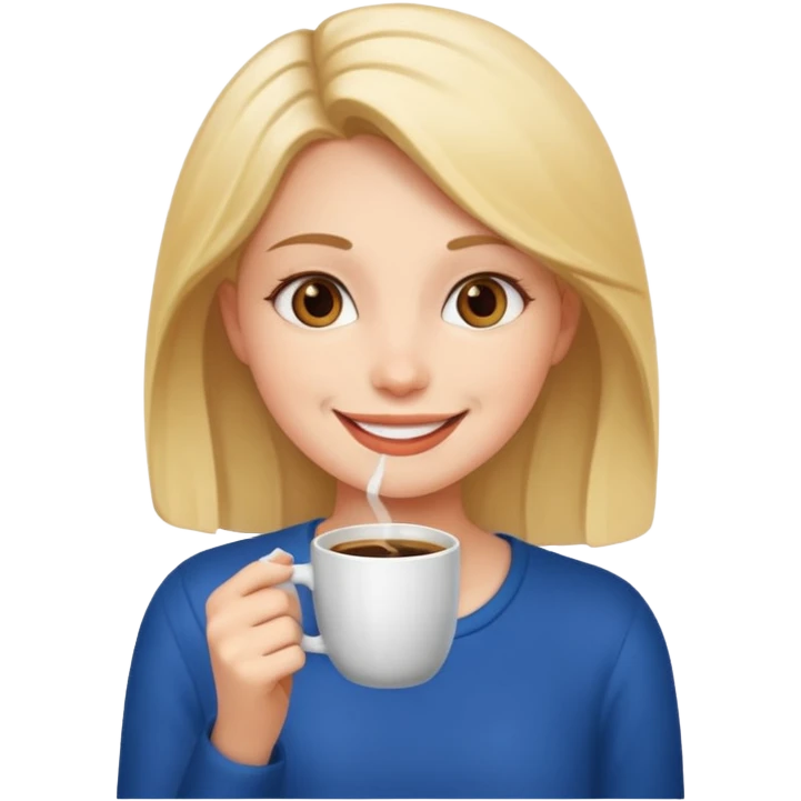 دختری که قهوه میخورد emoji