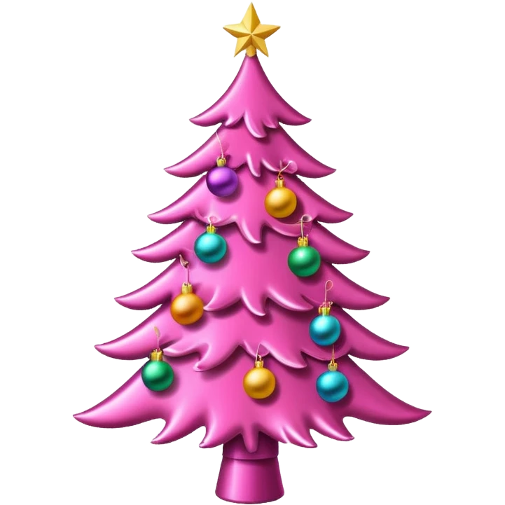 Pink Christmas tree emoji