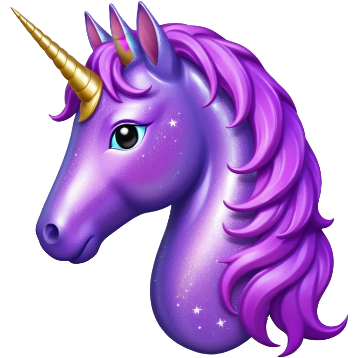 glitter purple unicorn emoji