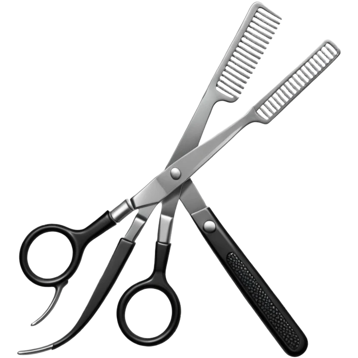 barber shop, scissors, comb. emoji