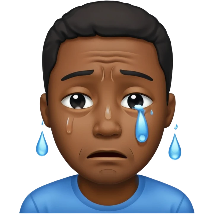 ￼ crying, black man emoji