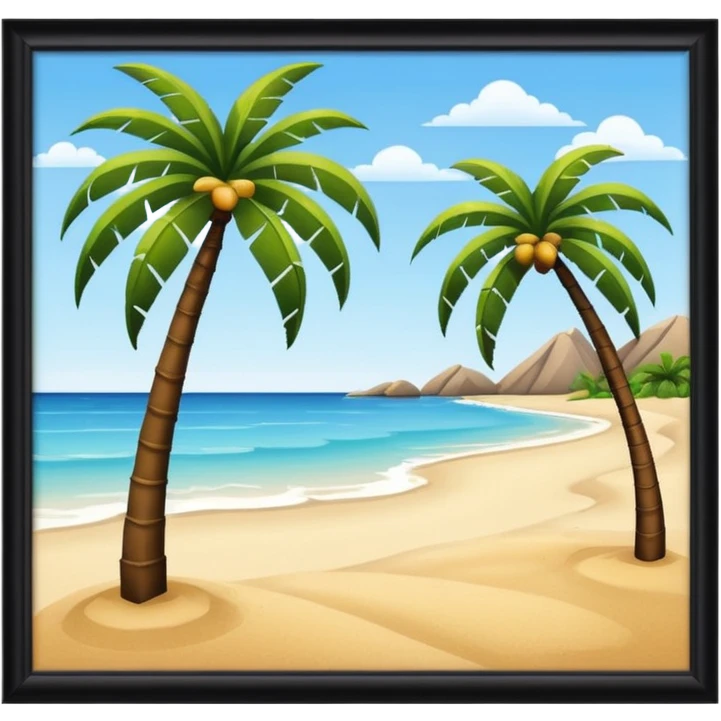 beach with palm tree emoji