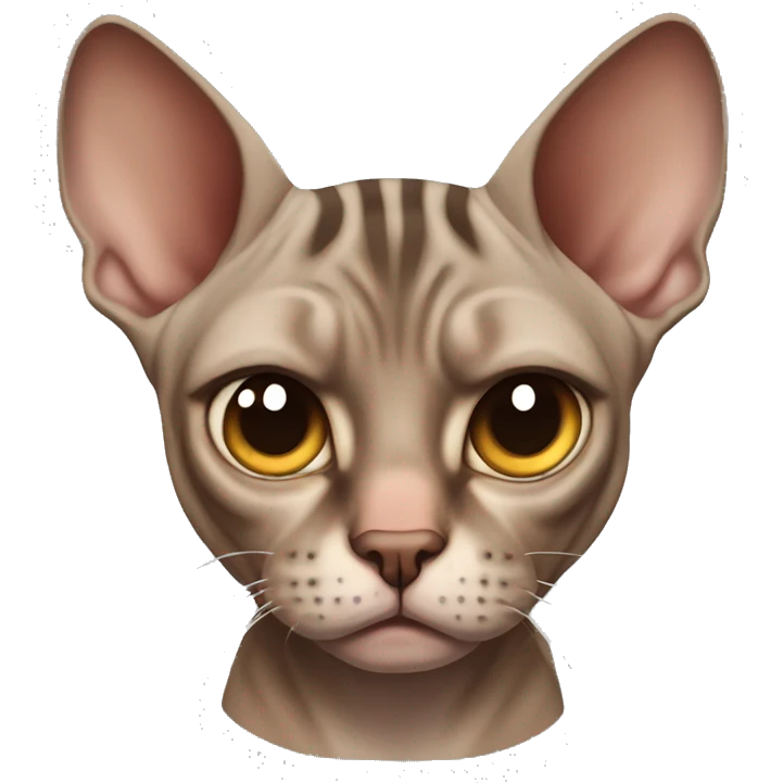 Brown tabby angry Sphynx CAT emoji