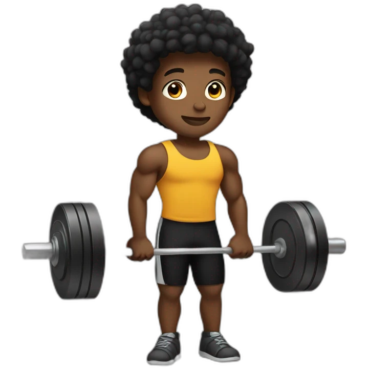 Black boy weight lifting  emoji