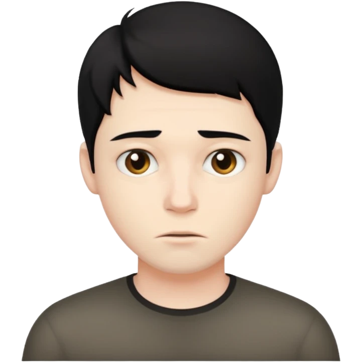 black haired ugly man emoji