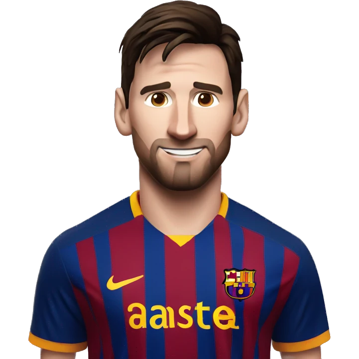 Messi in a Barcelona jersey emoji
