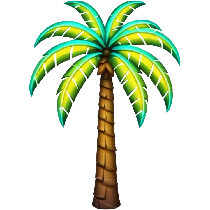 Neon palm tree emoji