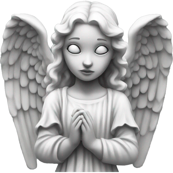 Gothic marble statue of an angel emoji
