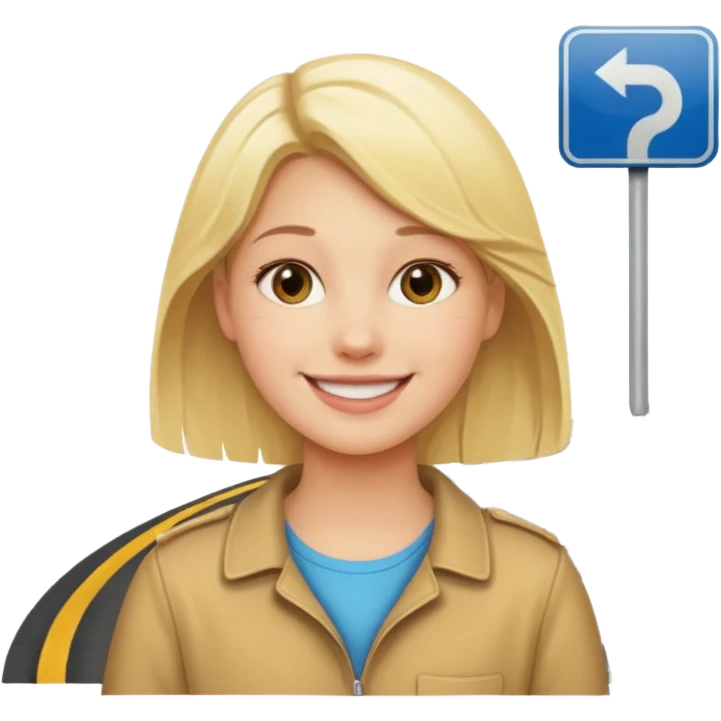 generate an emoji a blond girl next to a roadkerb emoji